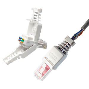 Câble réseau plaqué or prise sans outil Ethernet RJ45 Cat5e Cat6 8P8C connecteur traversant prise modulaire sans outil - Product Image 2