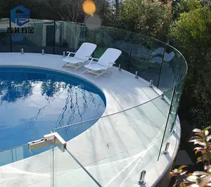 exterior deck frameless swimming pool glass fencing stainless steel spigots railing system