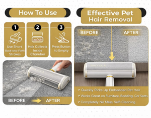 2026 New Product-Reusable Plastic Pet Hair Remover <b>Roller</b> Cat Dog Fur Remover Lint <b>Rollers</b> Washable Animal Hair Removal Tool - Product Image 4