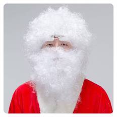 PW Costume de Père Noël blanc avec barbe et cheveux pour accessoires de déguisement - Product Image 1