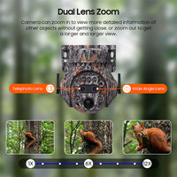 Goobsafe UBOX APP 6MP Dual Lens CMOS PIR Solar Deteksi Gerak PTZ Kamuflase 4G 12X Optical Zoom Sudut Lebar Penglihatan Malam