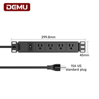 Barre de distribution d'alimentation US PDU à 4 prises, norme américaine, avec disjoncteur de surcharge 15A 1875W, en aluminium, pour montage en rack