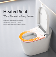 Toilette intelligente moderne de luxe à poser au sol avec réservoir intégré, ouverture automatique du couvercle et capteur de pied