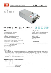 MEAN WELL RSP-1500-5/12/15/24/27/48 1500W Switching <strong>Power</strong> <strong>Supply</strong> With PFC Single Output 240A 125A 100A 63A 56A 32A - Product Image 6
