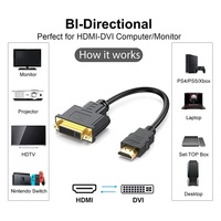 Cable Adaptador Bidireccional DVI-D/DVI-I Macho a Hembra, Trenzado de PVC, Conversor de Video HD 1080P para HDTV, Proyector, DVD, Monitor de Computadora