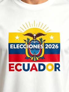Camiseta de Campaña Elecciones 2026 de Ecuador, Personalizada con la Bandera de Ecuador, Estampado del Escudo de Armas, Poliéster, Camiseta Promocional Electoral - Product Image 3