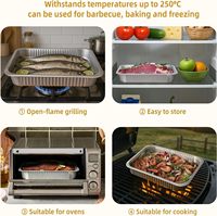 Barquettes de cuisson en aluminium ALCHN, résistantes, jetables, rectangulaires, pour micro-ondes |   Table à vapeur 14,57 x 10,63 po, 9,9 lb