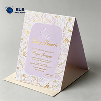 Cartes de vœux personnalisées en gros avec gaufrage, estampage à chaud doré, invitations de luxe personnalisées pour mariage, anniversaire, baby shower