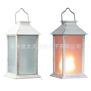 Solar Flame Lantern <b>Led</b> Wall Mount Outdoor Garden <b>Light</b> Iron Body Ip54 Solar Powered Hanging Lamp - Product Image 4