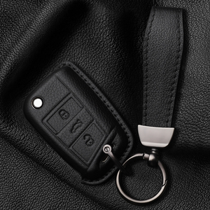 Coque de clé de voiture en cuir pour VW Polo <span class=keywords><strong>Skoda</strong></span> Octavia A7 <span class=keywords><strong>Kodiaq</strong></span> Seat Ateca Leon Golf 7 MK7 VII Tiguan Accessoires Auto - Product Image 3