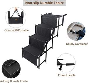 4 ขั้นตอนพับ<span class=keywords><strong>บันได</strong></span>สัตว์เลี้ยงแบบพกพาน้ําหนักเบาอัตโนมัติขนาดใหญ่สุนัข Cat <span class=keywords><strong>บันได</strong></span>สําหรับรถยนต์รถบรรทุก SUVs Cargo โซฟาเตียงสูง - Product Image 2