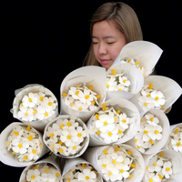 Buket Bunga Violet Kering Awet Buatan Tangan Putih Kuning Tahan Lama Ramah Lingkungan untuk Dekorasi Natal DIY