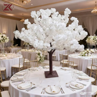 ZKAI Weißer Künstlicher Kirschblütenbaum Hochzeitstisch-Mittelstück Seiden-Sakura-Baum für Hochzeitsbankett-Tischdekoration