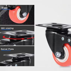 Roulettes pivotantes écologiques à 360 degrés, roues de 40 kg pour meubles, bureau, école, hôpital, 1,5 pouce, 2 pouces, 3 pouces, acier noir - Product Image 6