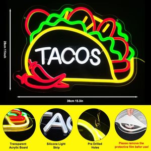 Panneau lumineux néon LED coloré décoratif pour restaurant, enseigne suspendue, panneau d'affichage lumineux, signalétique lumineuse - Product Image 1