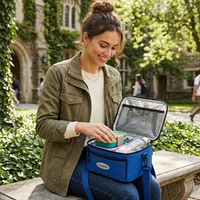 Sac à déjeuner isotherme pliable à double compartiment, en Oxford 600D, double couche, avec poche en filet, pour l'école