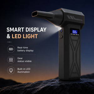 Soplador de Aire Turbo Portátil Inalámbrico de 4000mAh con 4 Velocidades, Pantalla LED y 5 Boquillas, Ventilador Turbo para Limpieza de Teclados y Autos - Product Image 5