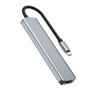 Adaptador de concentrador USB tipo C 7 en 1 con lector de tarjetas multipuerto 4K HDMI USB3.0 TF PD lector SD todo en uno para accesorios de computadora PC
