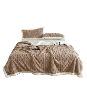 Selimut wol sisi ganda selimut tidur siang ganda lembut 100x150cm
