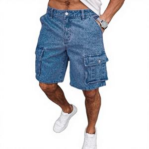 Pantalones Cortos Bermuda de Lona para Hombre, Corte Holgado, Alta Calidad, 2026, Logotipo Personalizado Bordado, Pierna Ancha, Cintura Elástica de Nylon, Estilo Casual - Product Image 1