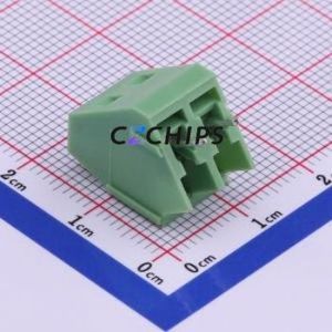 XY103-5.0-2P <b>Screw</b> Terminal <b>Block</b> Through hole Component (THT),P=5mm Connector 1x2P 5mm Green Through Hole - Product Image 2