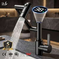Grifo Mezclador de Lavabo con Pantalla Digital de Acero Inoxidable SUS304 Personalizado, Brazo Robótico Giratorio 1080°, Grifo Comercial para Proyectos, Grifos Arquitectónicos OEM ODM