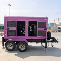 Station d'alimentation mobile silencieuse montée sur remorque, moteur refroidi par eau pour un fonctionnement continu sur de longues heures