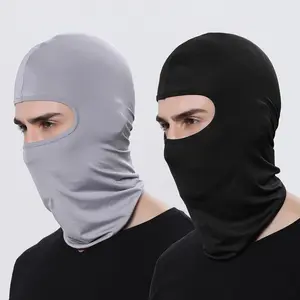 Haute qualité hommes Baclava visage respirant couleur unie casque de moto noir masque de Ski impression propre Logo cagoule personnalisée