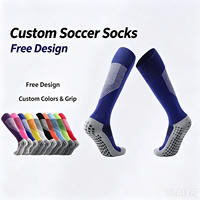 Chaussettes de sport pour hommes, longues et épaisses, de haute qualité, multicolores, antidérapantes, avec fond en tissu éponge, pour le football