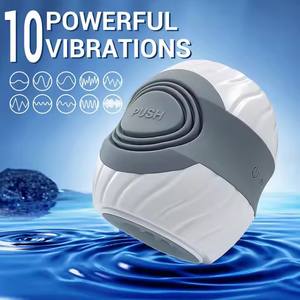 10 modos de vibración ajustables Mini taza juguete sexual sensación táctil Real ABS + TPE Material USB imán carga vibrador masturbador para - Product Image 6