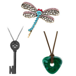 Accesorios de Cosplay de Películas y Anime, Colgante de Llave de <span class=keywords><strong>Coraline</strong></span>, Collar de Piedra de la Visión, Pinzas para el Cabello de Libélula, Accesorios de Película de Halloween - Product Image 1