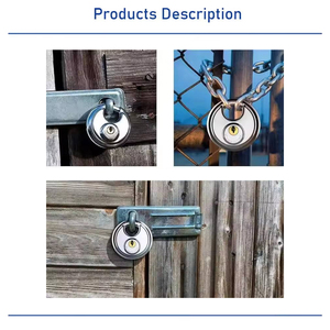 Cadenas à disque <span class=keywords><strong>de</strong></span> 60 mm pour porte <span class=keywords><strong>de</strong></span> garage, verrou coulissant pour extérieur, <span class=keywords><strong>maison</strong></span>, en acier inoxydable 201 - Product Image 5