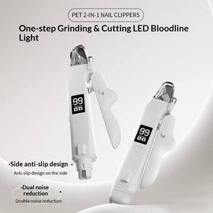 Coupe-ongles rechargeable pour animaux de compagnie, 2 en 1, en acier inoxydable, portable, silencieux, avec lumière LED - Product Image 6