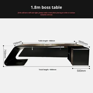 Hiện đại cao cấp thời trang chuyên nghiệp Bàn Ông Chủ với da inlay-cuối cùng sang trọng cho góc không gian văn phòng & điều hành Suites - Product Image 6