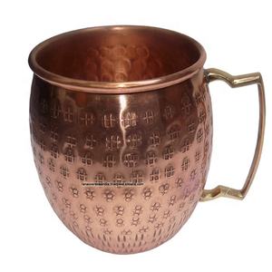 Handcrafted Solid Pure Copper Moscow Mule Beer <b>Mug</b> with Brass Handle Perfect for Home Bar Party & Restaurant Use - Product Image 2