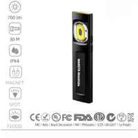Lampe torche portable en aluminium 700 lumens, rechargeable par USB, magnétique, étanche IP44, avec logo personnalisé, lampe de poche LED pour le camping