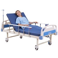 Lit médical manuel de haute qualité à 1 manivelle, multifonctionnel et réglable pour les soins à domicile des patients paralysés et des personnes âgées