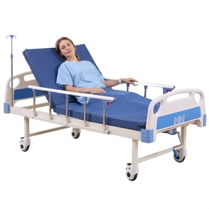 Cama de Hospital Manual de Alta Calidad con 1 Manivela, Multifuncional y Ajustable para Cuidado en el Hogar, Pacientes Paralizados y <span class=keywords><strong>Ancianos</strong></span> - Product Image 1