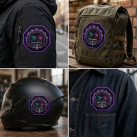 Patch brodé personnalisé en gros, design Alien Galaxy Cyberpunk Sci-Fi, pour veste et sac à dos, thermocollant, faible MOQ