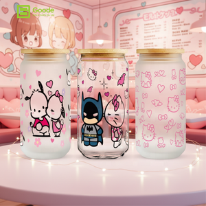 Goode 16oz Tumbler Transfer Sticker Cartoon Character Waterproof Durable Valentine's Day Decor Do Not Fade PET Cup Wraps Uv Dtf - Product Image 3