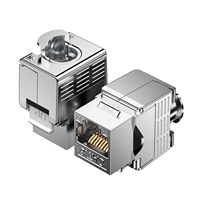 Conector Keystone Modular RJ45 HY-CONNECT sin Herramientas de 180 Grados 8P8C Cat5e Cat6 Cat6a FTP, Conector de Red Hembra sin Herramientas