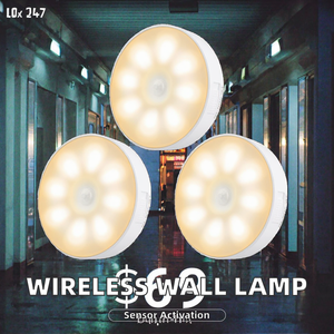Có thể sạc lại <span class=keywords><strong>LED</strong></span> hành lang ánh sáng ban đêm không dây cảm biến chuyển động từ Tường Đèn dính Puck cho bước cầu thang lối đi hành lang - Product Image 3