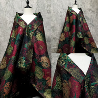 Tissu brocart 3D en relief métallique floral estampé à chaud, style rétro coupe-vent, pour vêtements et décoration intérieure JSRA-1753