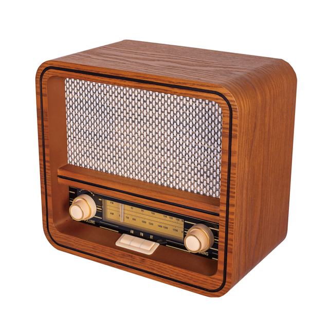 Vintage Wooden Radio with AM/FM + BT/Aux/USB Inputs All-in-One Audio Device