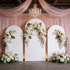 LEDA Industrial Wedding Party Beige Color Pvc Board Arch Panel Acrylic Wedding <b>Backdrop</b> - Product Image 1