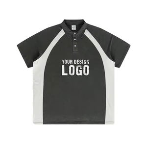 Camiseta Polo de Verano Informal para Mujer, 285g, Cuello Solapa en Color de Contraste, Lavada, Nuevo Diseño, Holgada, Media Manga, Talla Grande - Product Image 3