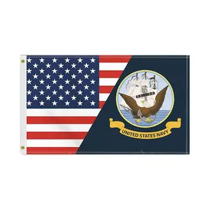 Custom Flag USA Navy Force Flag, Large 100D America Naval Outdoor Banner