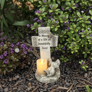 Style religieux croix résine <span class=keywords><strong>pierre</strong></span> <span class=keywords><strong>tombale</strong></span> protection de l'environnement <span class=keywords><strong>Souvenir</strong></span> de Noël avec texte - Product Image 1