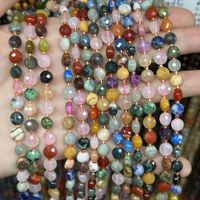 Perles plates irrégulières en pierres précieuses naturelles mélangées de 6 mm, perles intercalaires en forme de pièce de monnaie gonflée pour la fabrication de bijoux DIY en gros