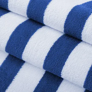 Toallas Algodon Absorbent Dropshipping China 100% Cotton Custom Beach Towels Stripe Foldable Sand Free Pool Towel Beach Towel